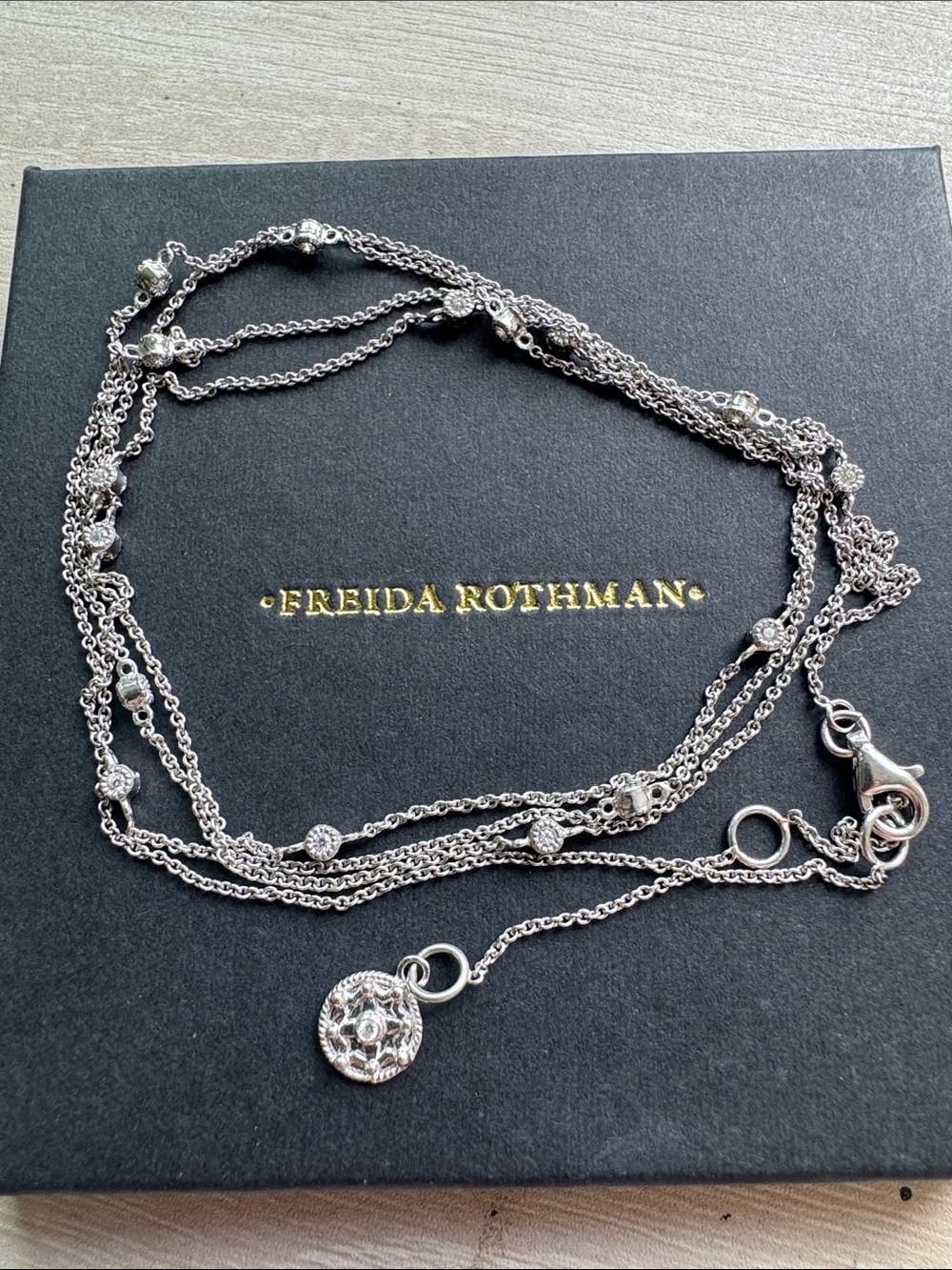 Freida Rothman Sterling Silver 36” Necklace